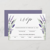 Greenery Lavender Lilac Lila Lila Wedding RSVP Begleitkarte (Vorne/Hinten)