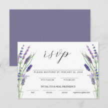 Greenery Lavender Lilac Lila Lila Wedding RSVP
