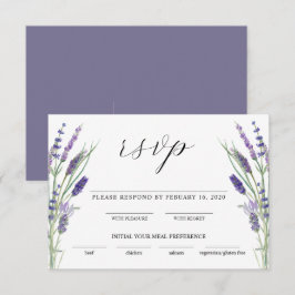 Greenery Lavender Lilac Lila Lila Wedding RSVP Begleitkarte