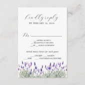 Greenery Lavender Lilac Lila Lila Wedding RSVP E Begleitkarte (Vorderseite)