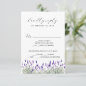 Greenery Lavender Lilac Lila Lila Wedding RSVP E Begleitkarte (Stehend Vorderseite)