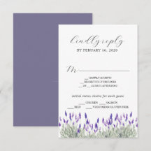 Greenery Lavender Lilac Lila Lila Wedding RSVP E