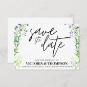 Greenery Lavender Rustic Wedding Save The Date (Vorne/Hinten)