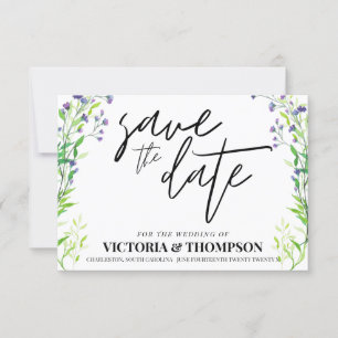 Greenery Lavender Rustic Wedding Save The Date