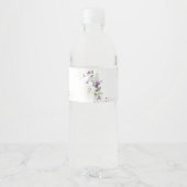Greenery Lavender Wedding Water Flasche Label Wasserflaschenetikett (Rückseite)