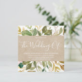 Greenery Leaf Craft Papier Sommer Hochzeit Einladung (Stehend Vorderseite)