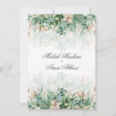 Greenery Leaf Floral Islamische Hochzeit Einladung (Rückseite)