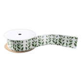 Greenery Leaf Pattern Satinband (Spule)