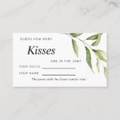 Greenery Leaf Rustic Wie viele Kisses Game Cards Platzkarte (Vorderseite)