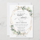 Greenery Leafy Foliage Brautparty Geometric Einladung (Vorderseite)