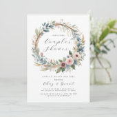 Greenery Leafy Hoops Brautparty Einladung (Stehend Vorderseite)