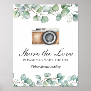 Greenery Leaves Teilen Sie die Liebe Tag Foto Hoch Poster