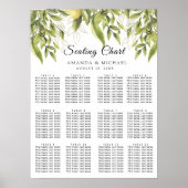 Greenery Lemons Rustikale Hochzeitssitzkarten Poster (Vorne)
