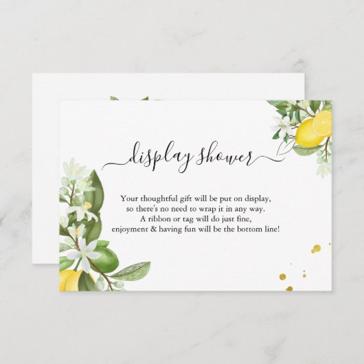 Greenery Lemony Display Bridal Polterabend Begleitkarte (Vorne/Hinten)