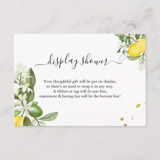 Greenery Lemony Display Bridal Polterabend Begleitkarte (Vorderseite)