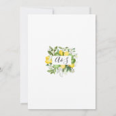 Greenery Lemony Honeymoon Dusche Einladung (Rückseite)