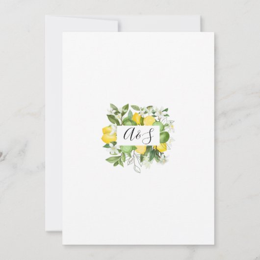 Greenery Lemony Honeymoon Dusche Einladung (Rückseite)