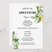 Greenery Lemony Honeymoon Dusche Einladung (Vorne/Hinten)