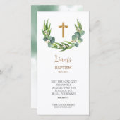Greenery Lesezeichen Danke Karte, Taufe Gefallen (Vorne/Hinten)