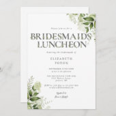 Greenery Letter Monogram Bridesmaids Luncheon Einladung (Vorne/Hinten)