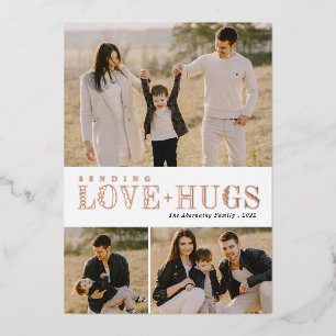 Greenery Letters 3 Foto Collage Liebe Hugs Folien Feiertagskarte