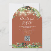 Greenery Lights Arch Terracotta QR Code Wedding Einladung (Rückseite)