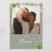 Greenery Lights Foto Sage Green Tischnummer (Rückseite)