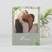 Greenery Lights Foto Sage Green Tischnummer (Stehend Vorderseite)