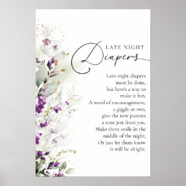 Greenery Lila Lilac Baby Shower Poster