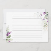 Greenery Lila Lilac Large Recipe Card Einladung (Rückseite)