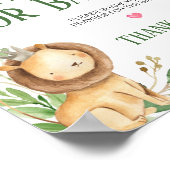 Greenery Lion Baby Shower Gebete für Baby Poster (Ecke)