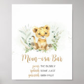 Greenery Lion Baby Shower Mama Osa Bar Poster (Vorne)