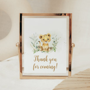 Greenery Lion Baby Shower Vielen Dank für Ihr Komm Poster