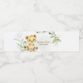 Greenery Lion Baby Shower Wasserflaschenetikett (Einzelnes Label)