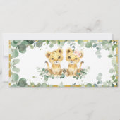 Greenery Lion Twins Boy Girl Baby Shower Ticket Einladung (Rückseite)