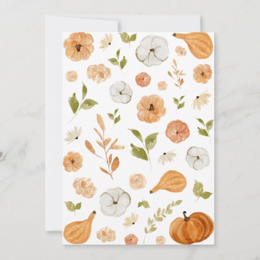 Greenery Little Pumpkin Baby Shower Einladung (Rückseite)