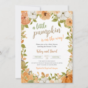 Greenery Little Pumpkin Baby Shower Einladung