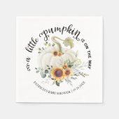 Greenery Little Pumpkin Fall Baby Shower Napkins Serviette (Vorderseite)