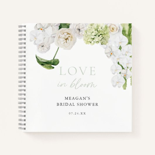 Greenery Love In Bloom Bridal Shower Guestbook Notizblock (Vorderseite)