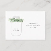 Greenery Mason Jar Brautparty Rezept Anfrage Begleitkarte (Rückseite)
