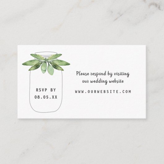 Greenery Mason Jar uAwg Begleitkarte (Vorderseite)