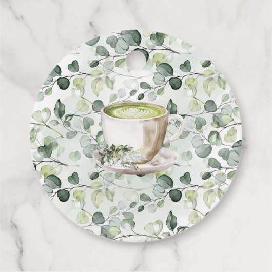 Greenery Matcha Love is Brewing Tea Bridal Shower Geschenkanhänger (Rückseite)