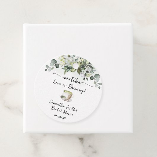 Greenery Matcha Love is Brewing Tea Bridal Shower Geschenkanhänger (Beispiel)
