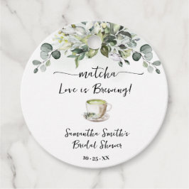 Greenery Matcha Love is Brewing Tea Bridal Shower Geschenkanhänger