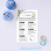 Greenery Matcha What is on Phone Shower Game Card Flyer (Einzeln)