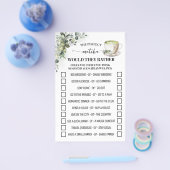 Greenery Matcha Would They Rather Shower Game Card Flyer (Einzeln)