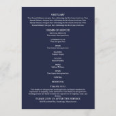 Greenery Memorial Funeral Navy Order Of Service  Programm (Rückseite)