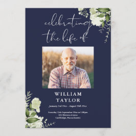 Greenery Memorial Funeral Navy Order Of Service  Programm