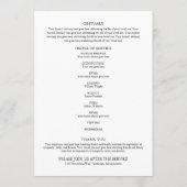 Greenery Memorial Funeral Order Of Service  Programm (Rückseite)