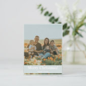 Greenery Merry Christmas Foto Postkarte (Stehend Vorderseite)